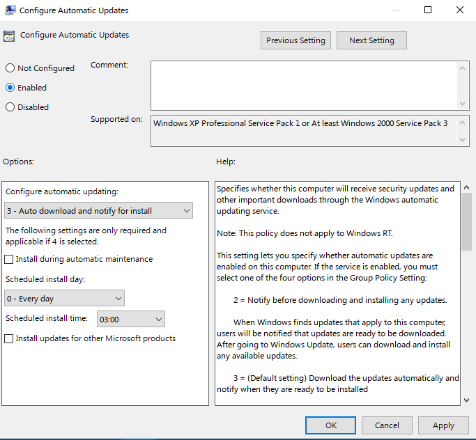 Menonaktifkan Windows Update 