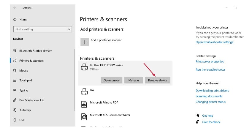 Error Windows cannot connect to the printer