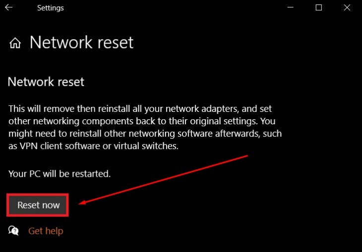 Cara Reset Network Settings di Windows 10