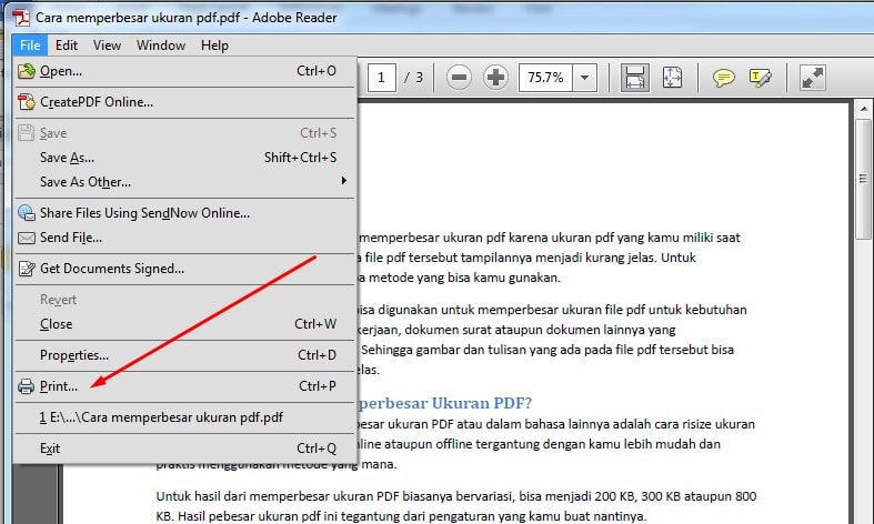 cara print file pdf menggunakan adobe reader